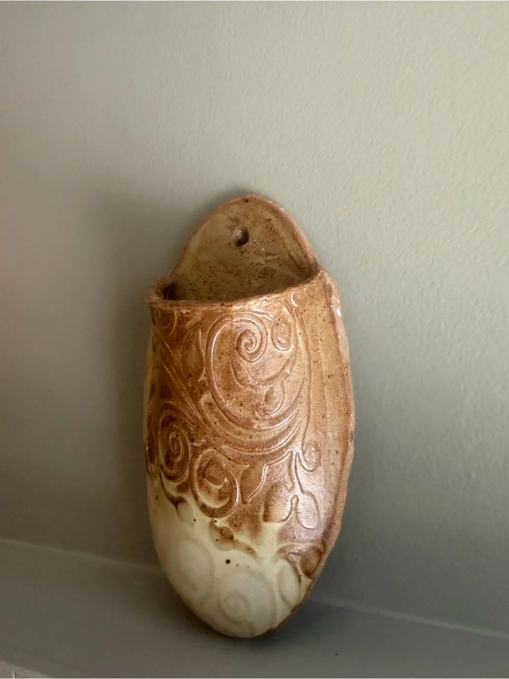 Studio Art Pottery Wall Vase, Wall Pocket Decor